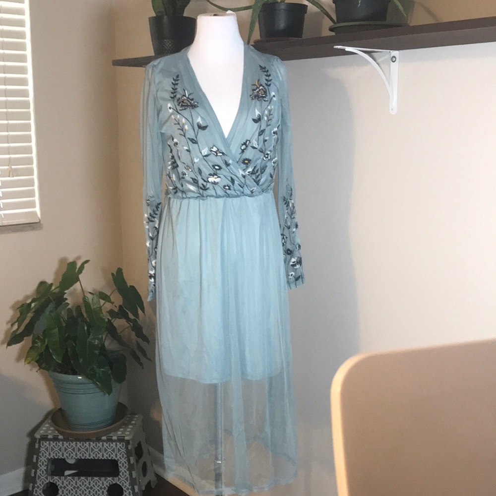 Xhilaration Embroidered mesh dress size xxl